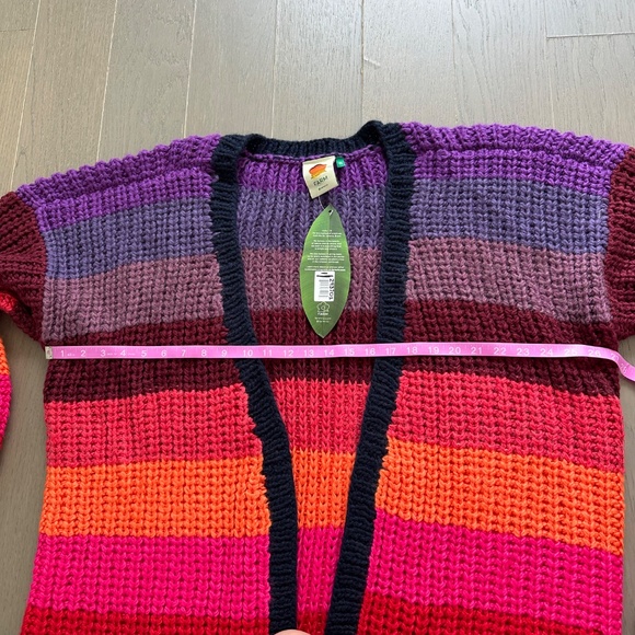 Farm Rio Rainbow Stripes Stripe Midi Cardigan - SMALL - With tags - Picture 6 of 8